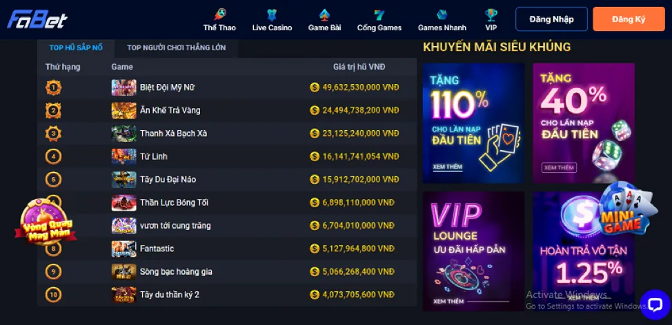 Cấp bậc Vàng cf789 win